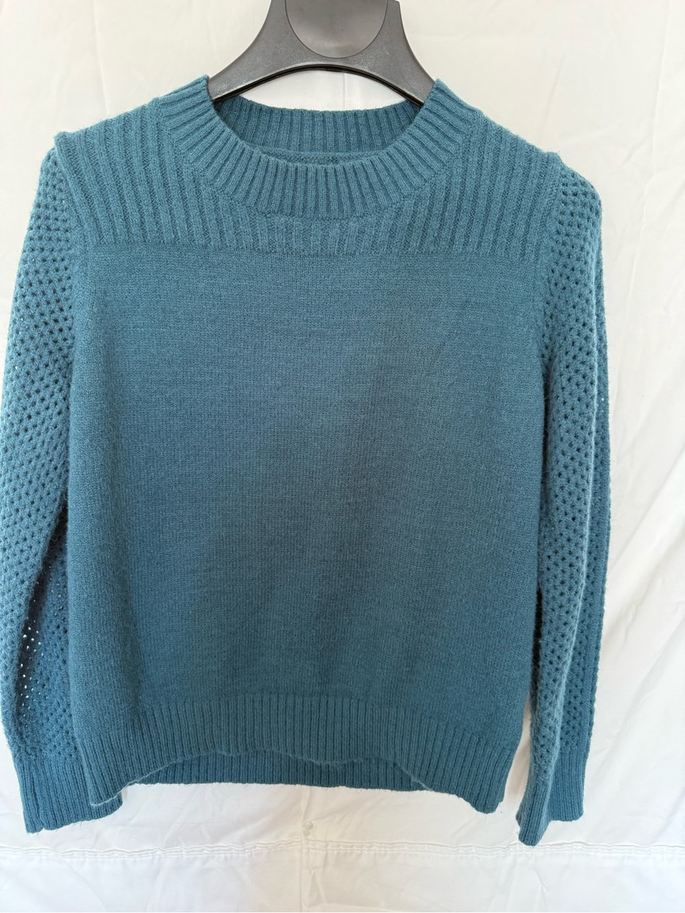Women's Teal Knit Sweater - Classic Crewneck